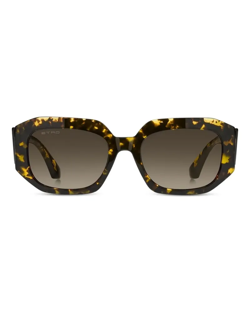 Etro tortoiseshell-effect rectangle-frame sunglasses - Braun Braun