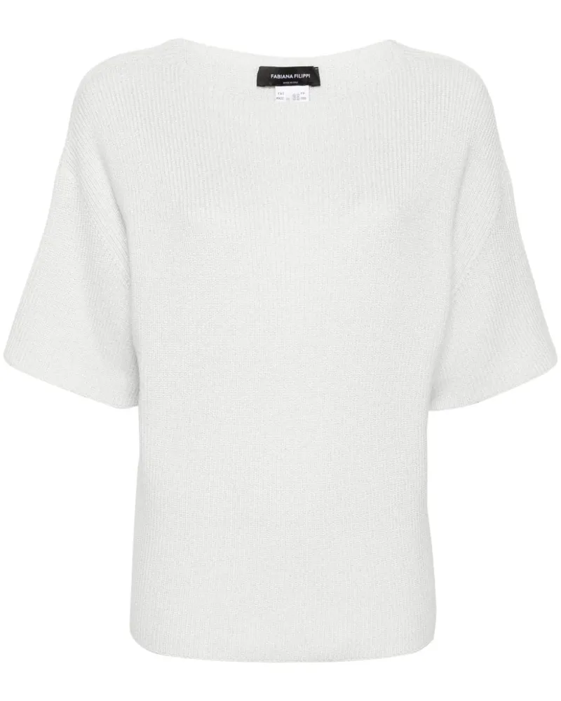 Fabiana Filippi Pullover mit Lurex-Detail - Weiß Weiß
