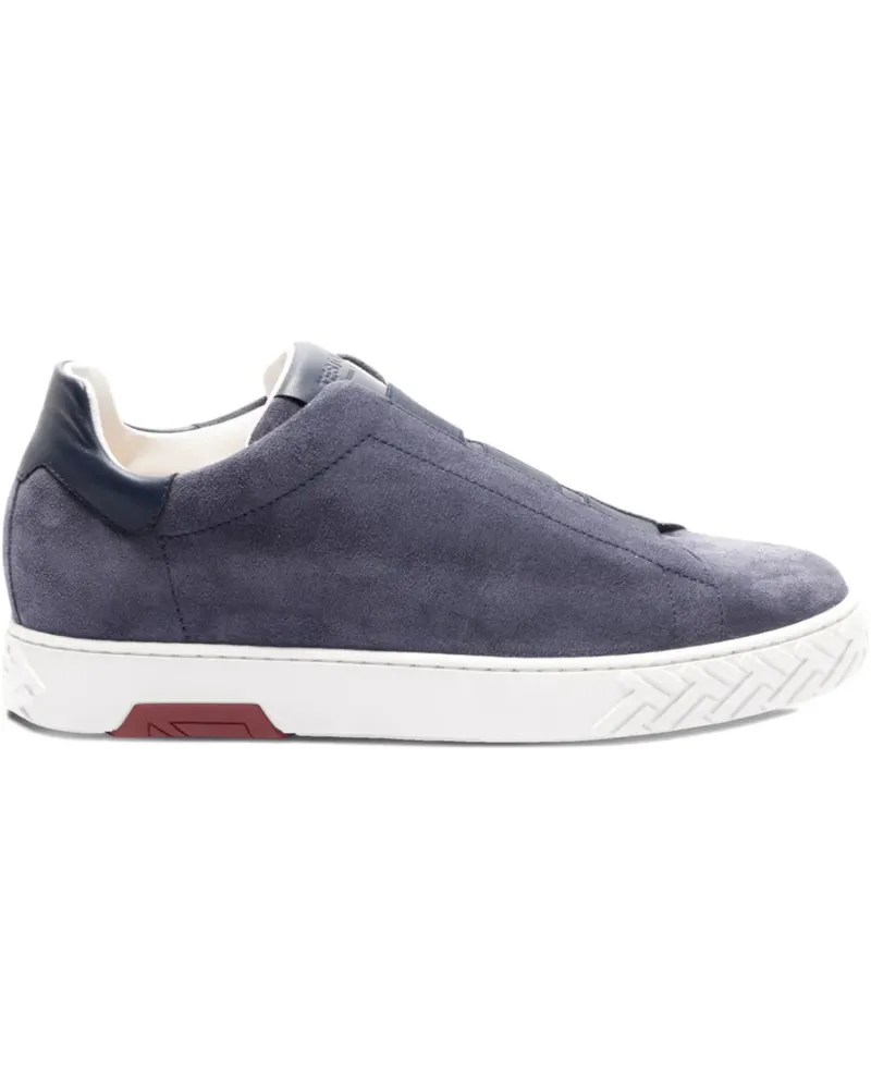 A.Testoni Slip-On-Sneakers aus Wildleder - Blau Blau