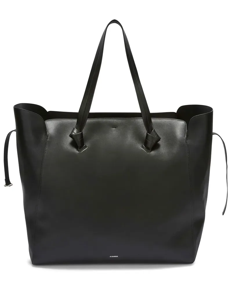 Jil Sander Große Tote Bag mit Knotendetail - Schwarz Schwarz