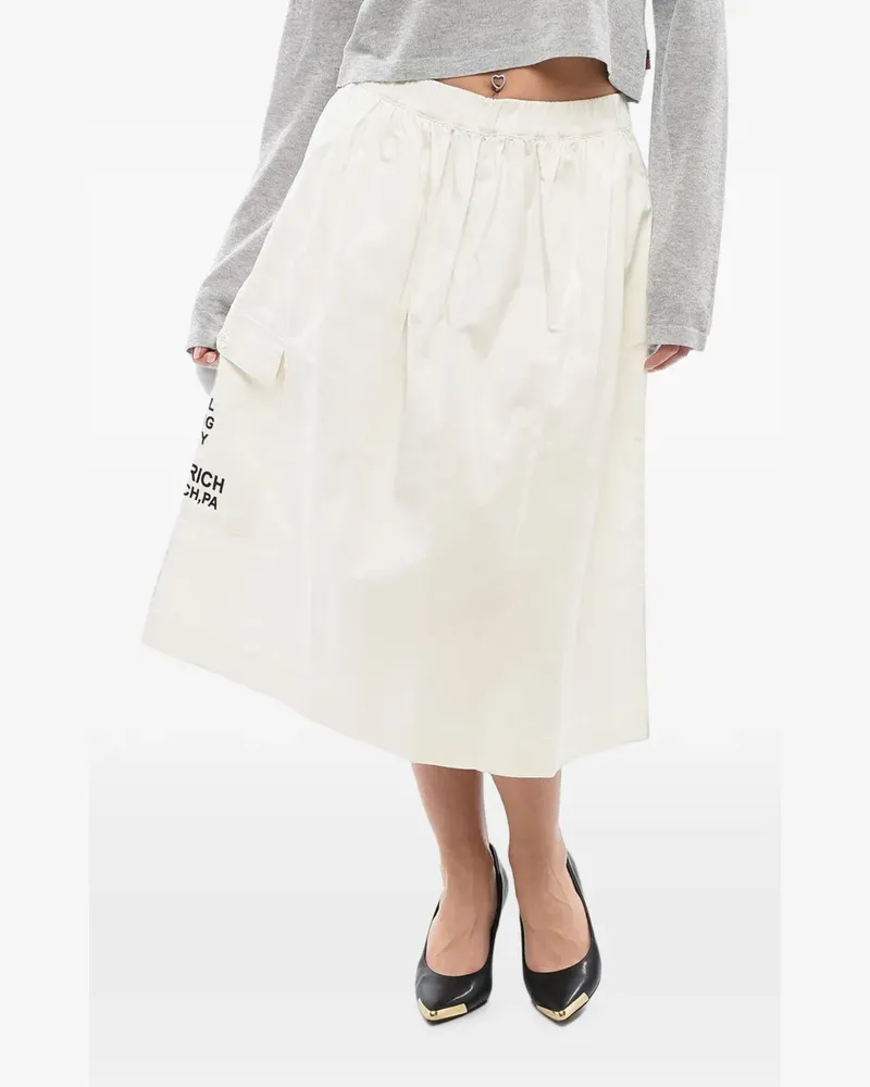 Woolrich Midirock mit Print - Nude Nude