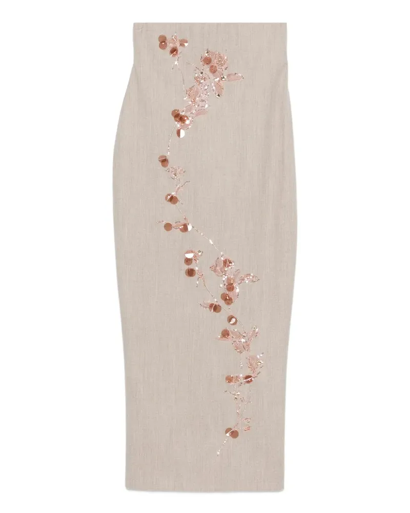 Alberta Ferretti Maxirock mit Pailletten - Nude Nude