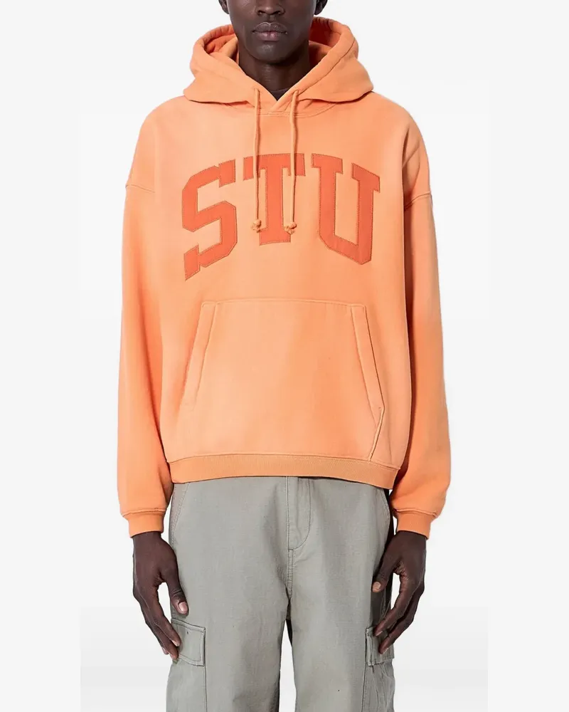 Stüssy logo-motif hoodie - Orange Orange