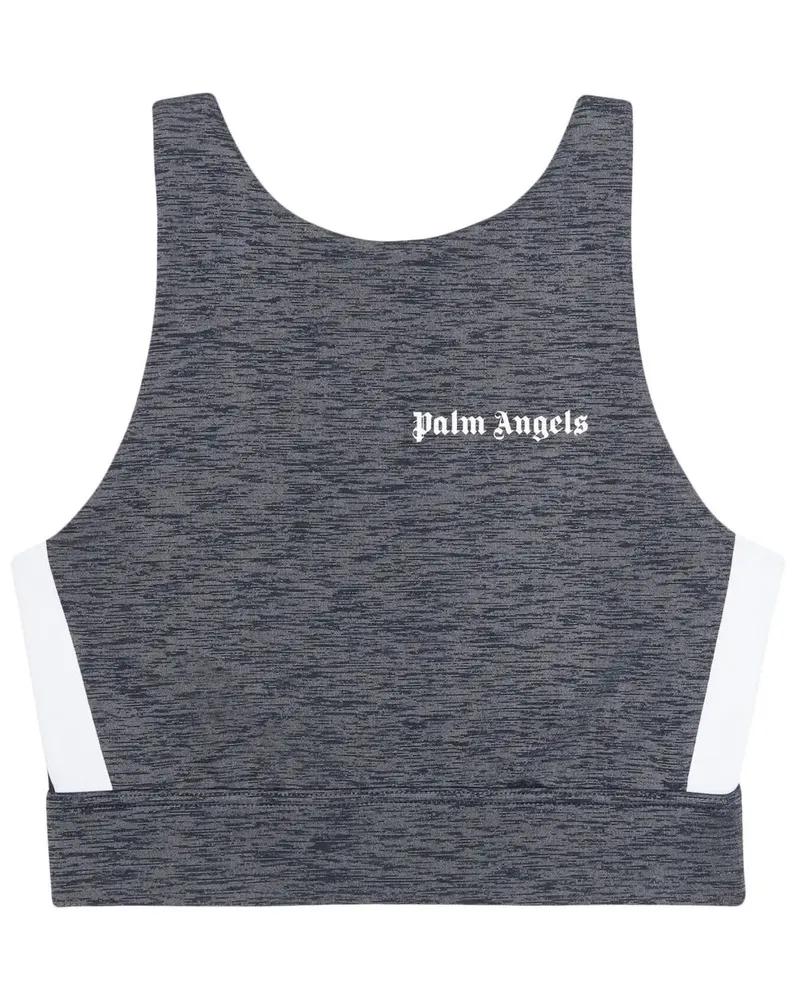 Palm Angels Top mit Logo-Print - Grau Grau