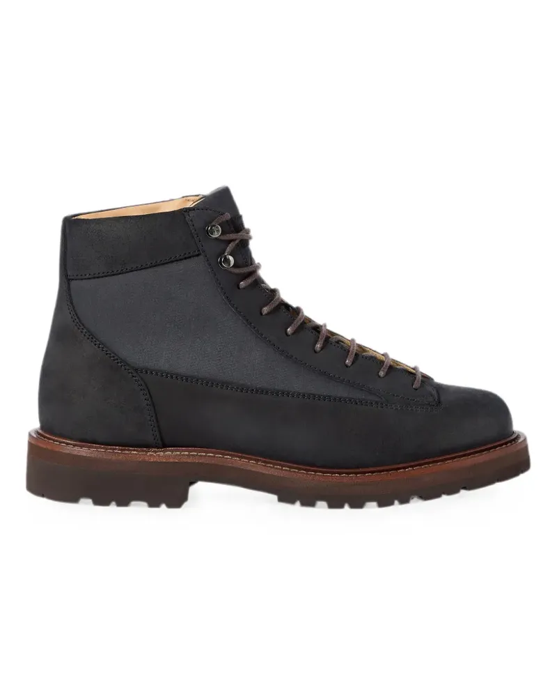 Brunello Cucinelli Urban Outdoorstiefel aus Wildleder und technischem Gewebe - Blau Blau