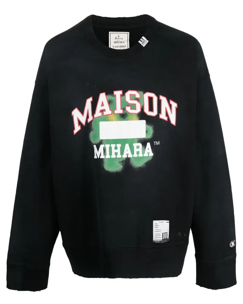 MIHARAYASUHIRO Sweatshirt mit Logo-Print - Schwarz Schwarz