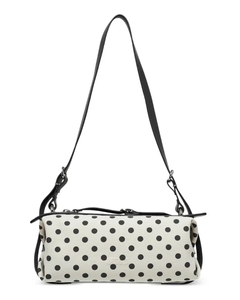 MSGM polka-dot striped shoulder bag - Schwarz Schwarz