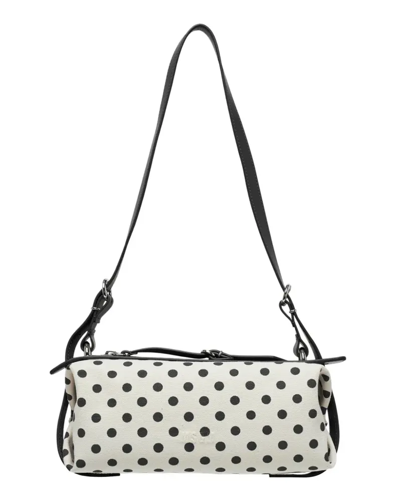 MSGM polka-dot striped shoulder bag - Schwarz Schwarz