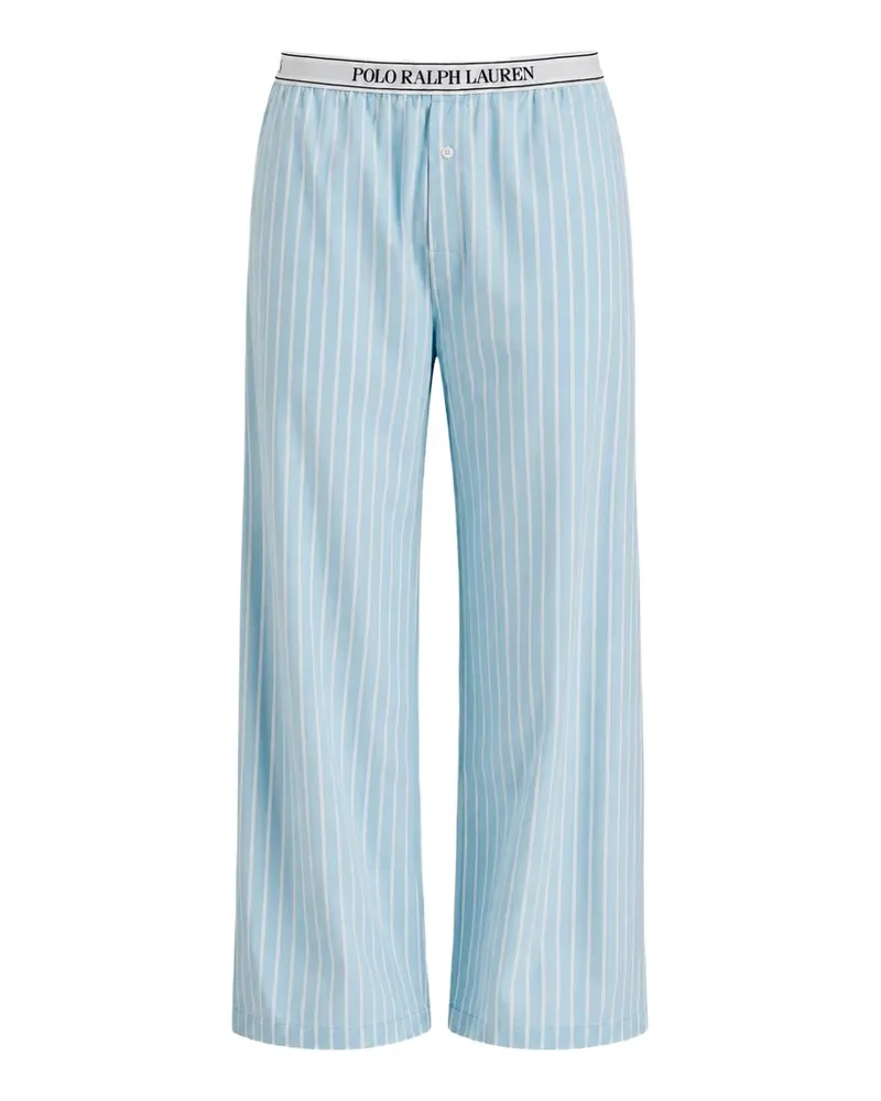 Ralph Lauren Gestreifter Pyjama mit Logo-Bund - Blau Blau