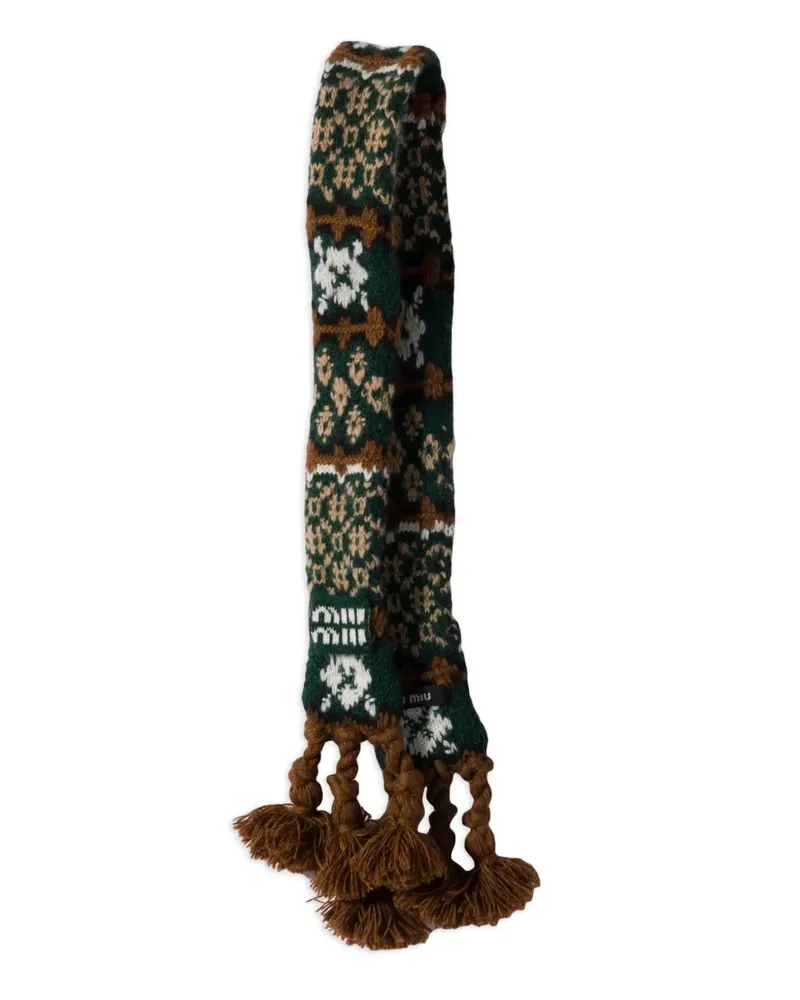 Miu Miu Gehäkelter Trick mit Logo-Etikett - Braun Braun