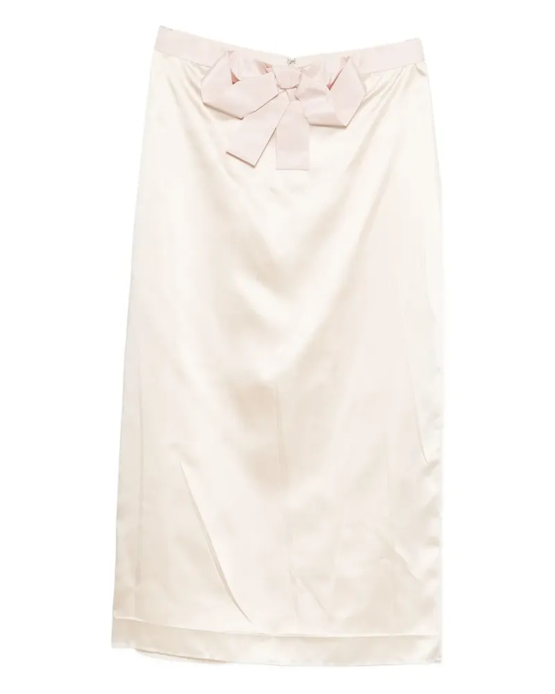 Valentino Garavani bow-detail silk skirt - Nude Nude