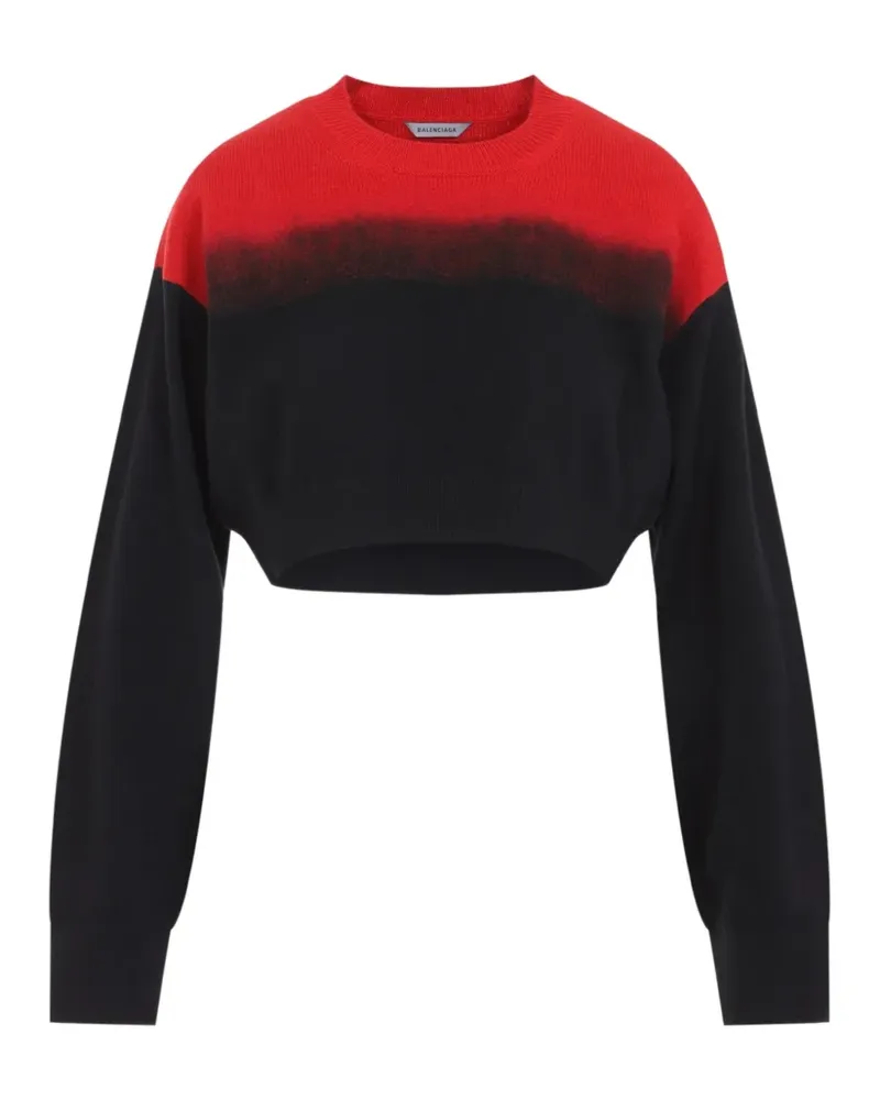 Balenciaga Cropped-Pullover mit Farbverlauf - Schwarz Schwarz