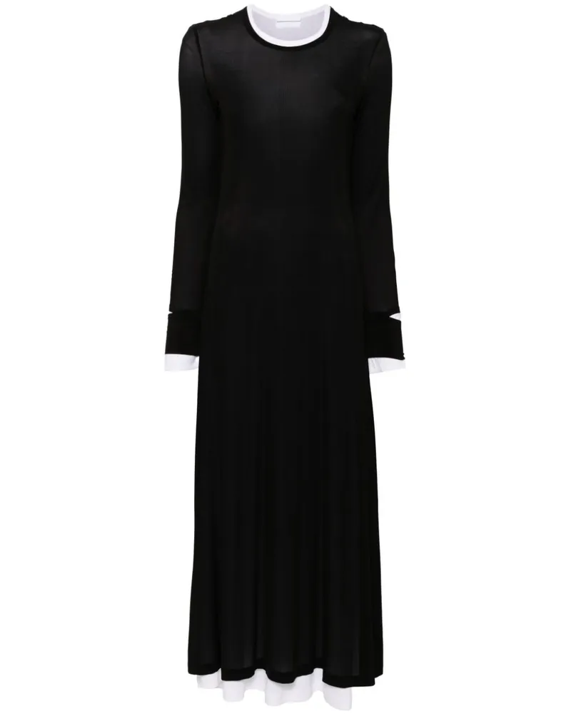 Helmut Lang Kleid im Layering-Look - Schwarz Schwarz