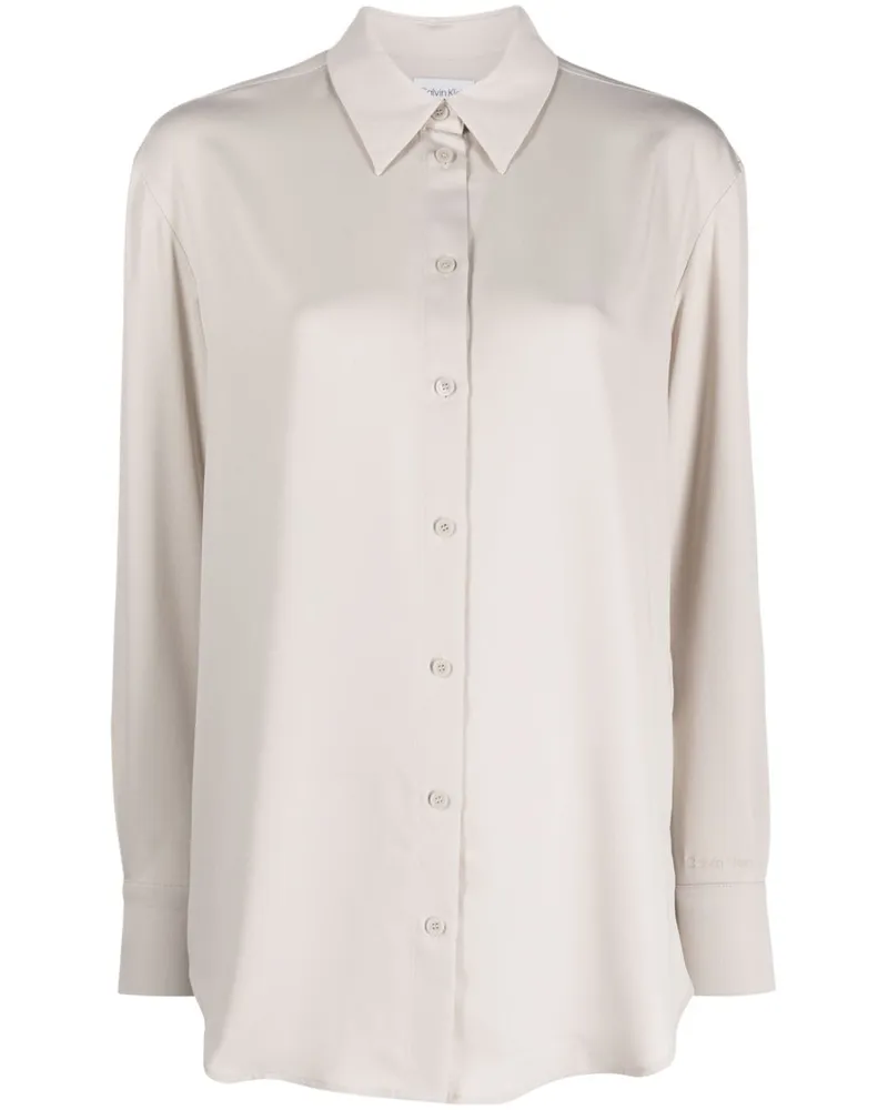 Calvin Klein Hemd mit spitzem Kragen - Silber Silber