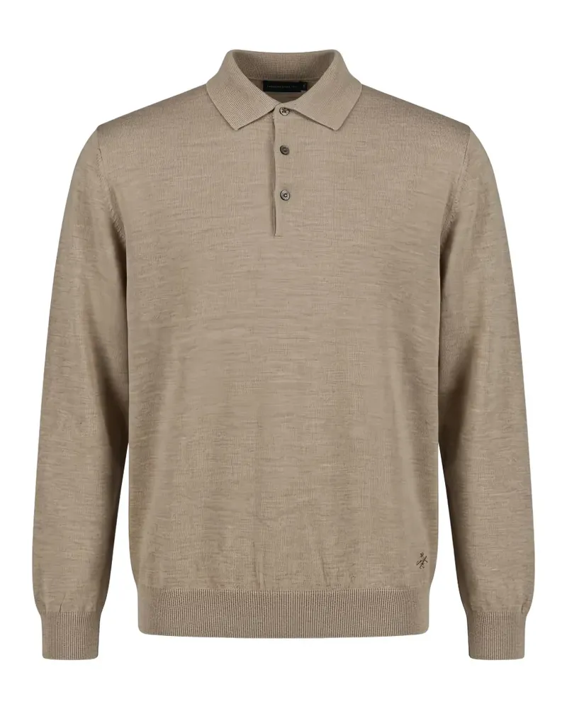 Tombolini polo-collar wool polo shirt - Nude Nude