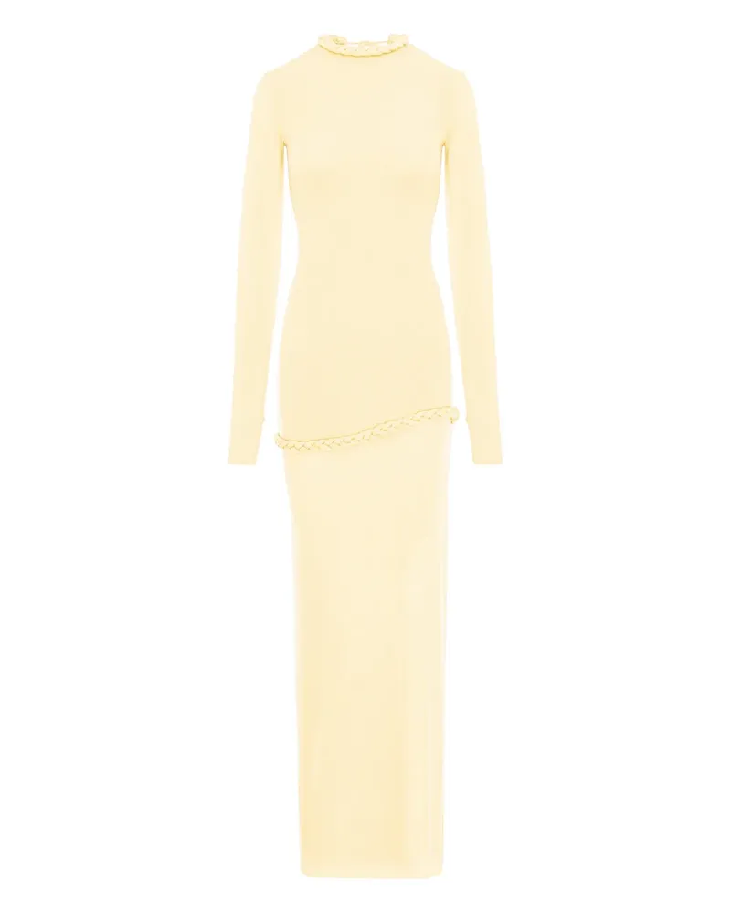 MANURÍ Nora Maxikleid mit geflochtenem Detail - Gelb Gelb