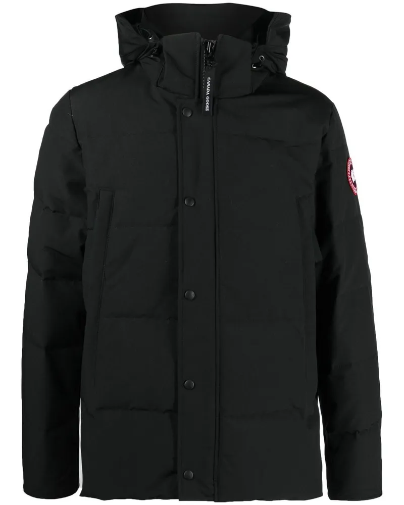 Canada Goose Gefütterter Kapuzenmantel Schwarz