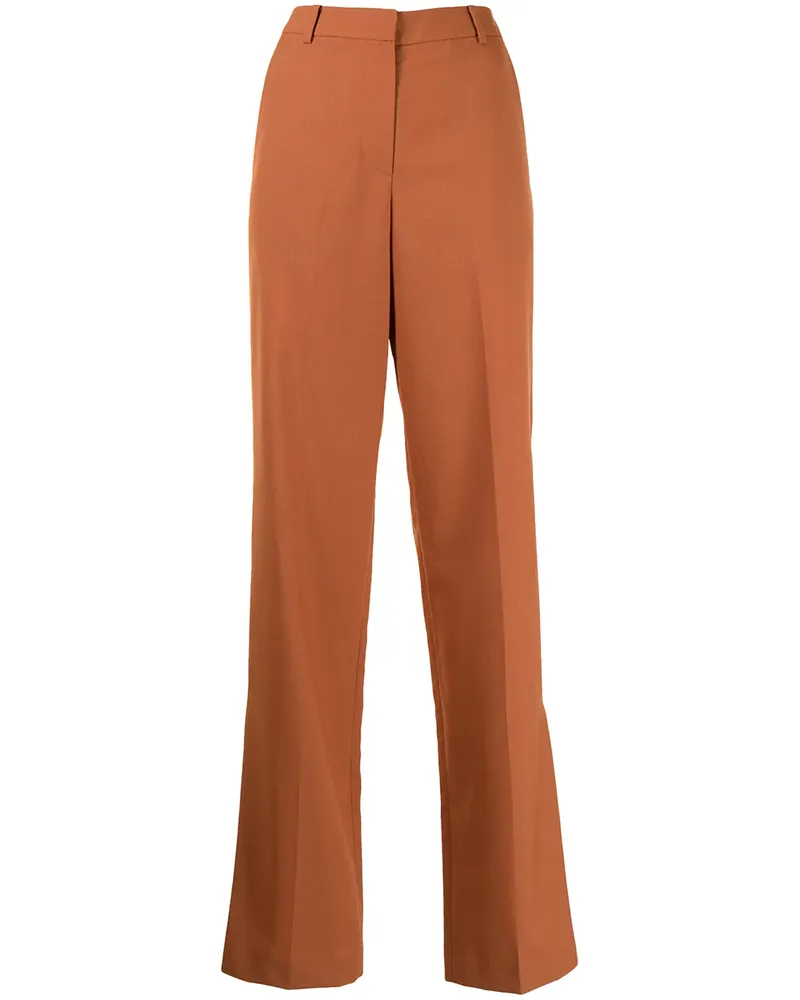 pushBUTTON Ausgestellte High-Waist-Hose - Orange Orange