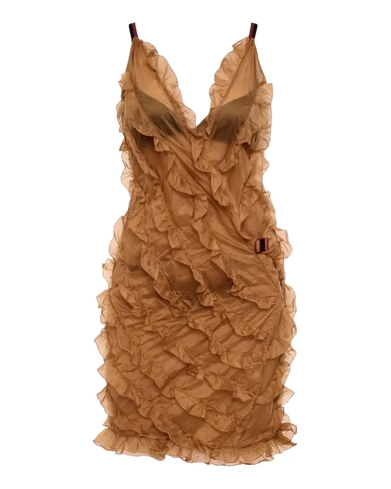 Dsquared2 draped ruffled mini dress - Braun Braun
