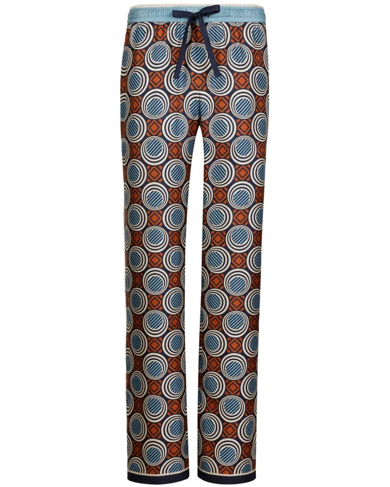 Dolce & Gabbana Seiden-Pyjama-Hose mit geometrischem Print - Rot Rot