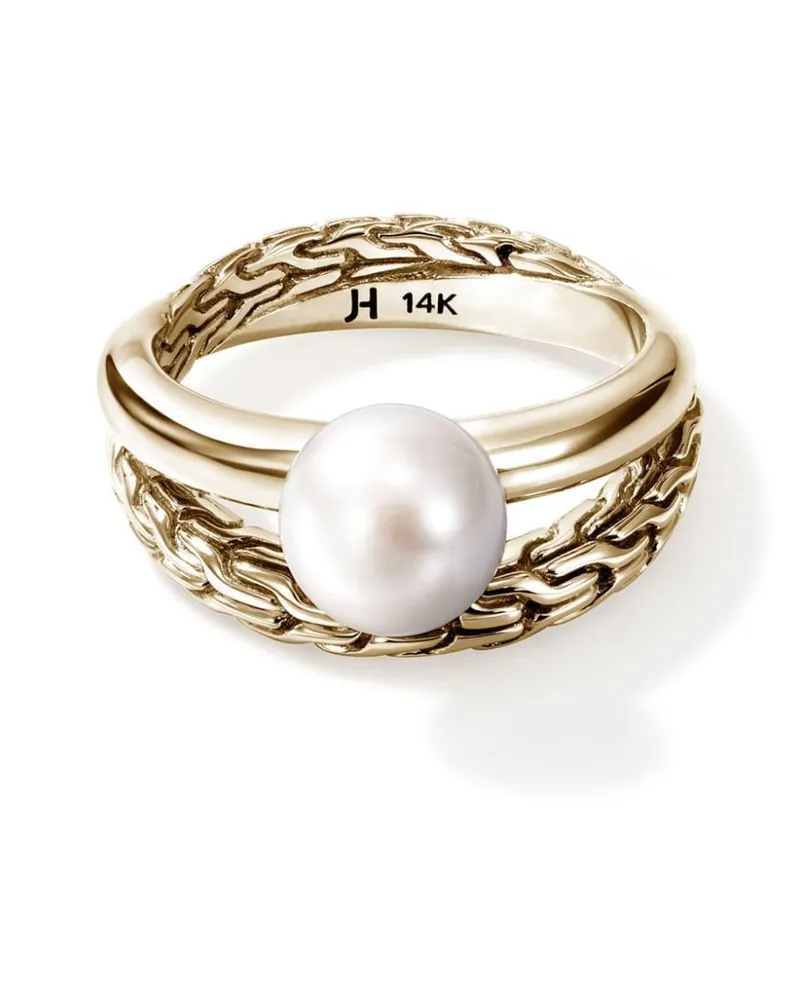 John Hardy 14kt JH Essential Gelbgoldring mit Perle Gold
