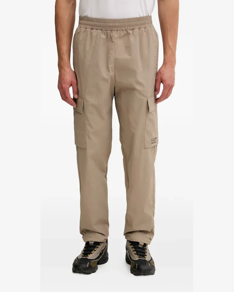 EA7 logo-print cargo pants - Nude Nude