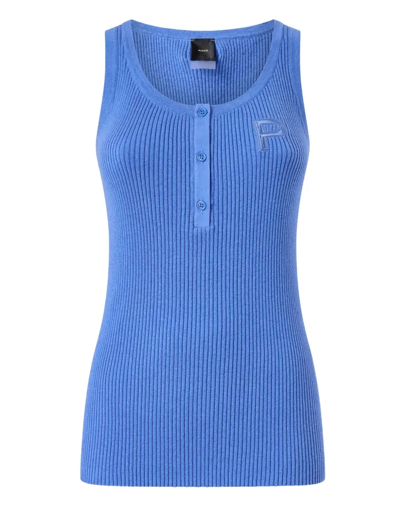 Pinko buttoned ribbed tank top - Blau Blau