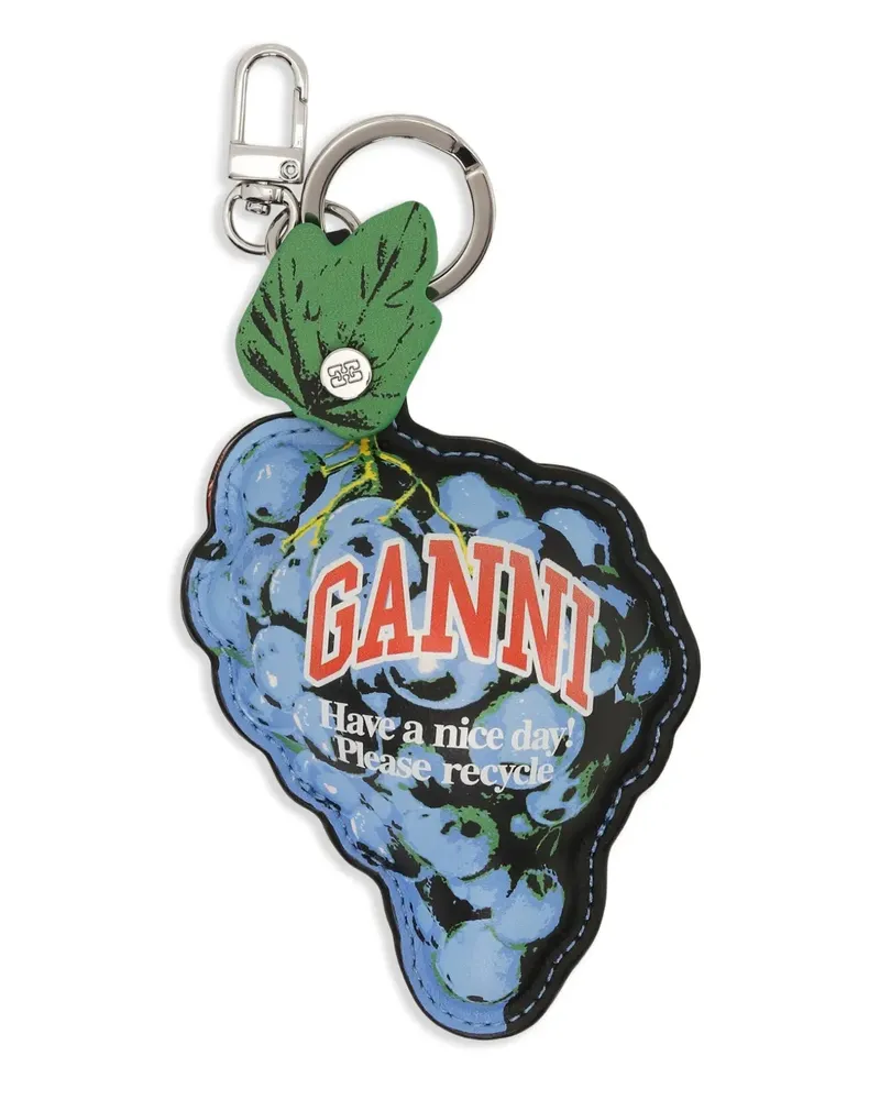 Ganni Schlüsselanhänger mit Logo - Blau Blau