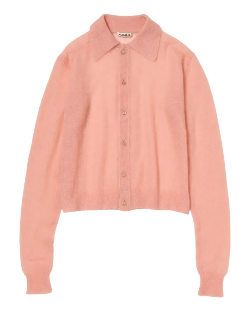 AURALEE Cardigan aus Mohair mit Kragen - Rosa Rosa