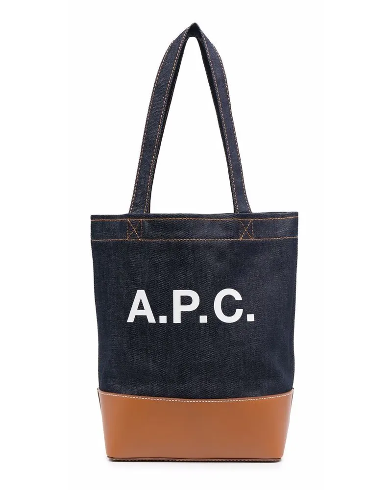 A.P.C. Shopper mit Logo-Print - Blau Blau