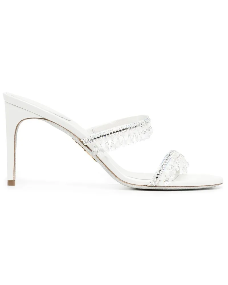 René Caovilla Sandalen mit Kristallen 85mm - Weiß Weiß