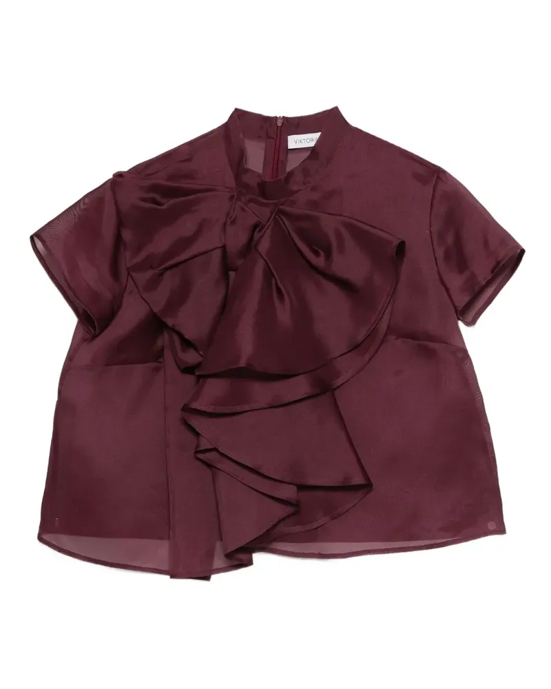 Viktor & Rolf Seidenoberteil mit Schleifendetail - Rot Rot