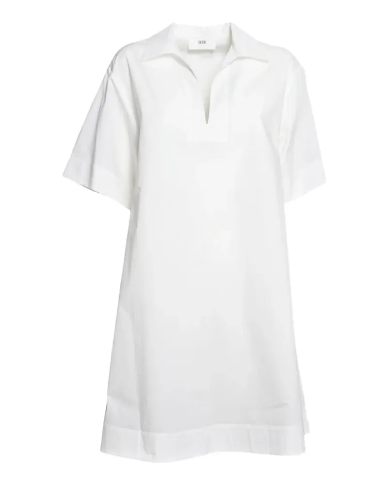 SOLOTRE Hemdkleid mit kurzen Ärmeln - Weiß Weiß