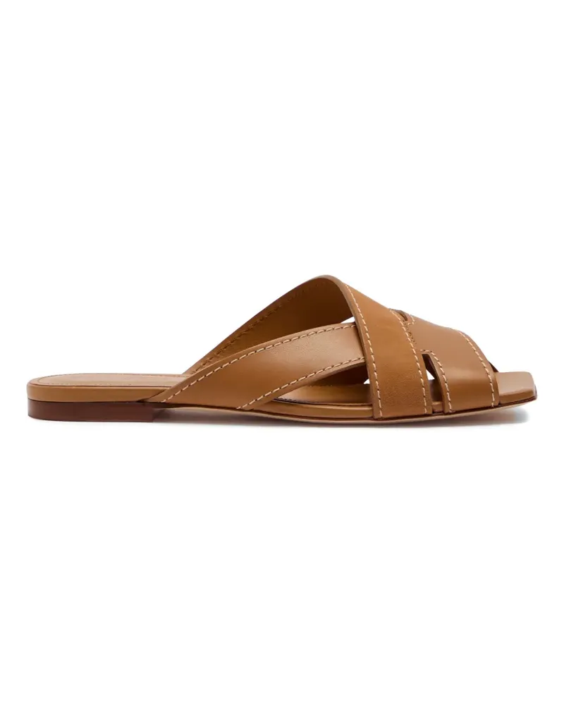 TOD'S crossover-strap square-toe sandals - Braun Braun