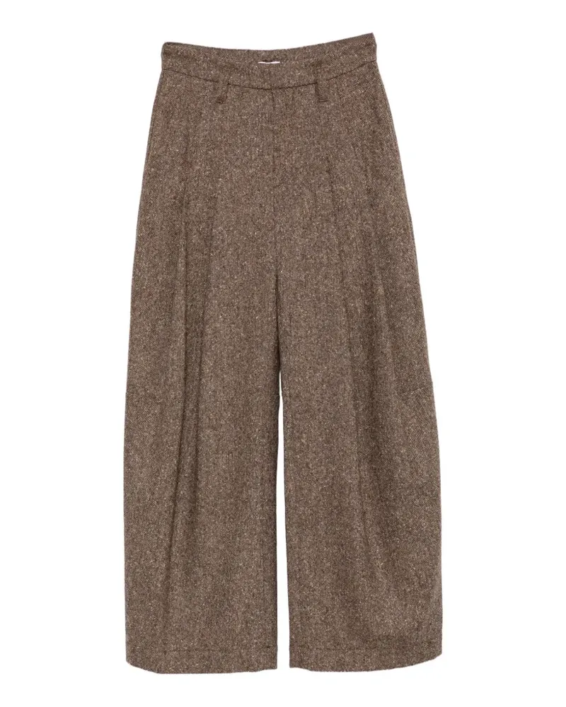 Brunello Cucinelli pleated tweed trousers - Braun Braun