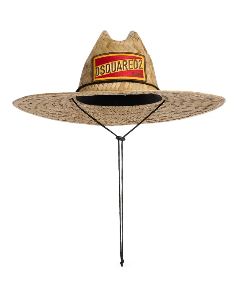 Dsquared2 Sonnenhut mit Logo-Patch - Nude Nude