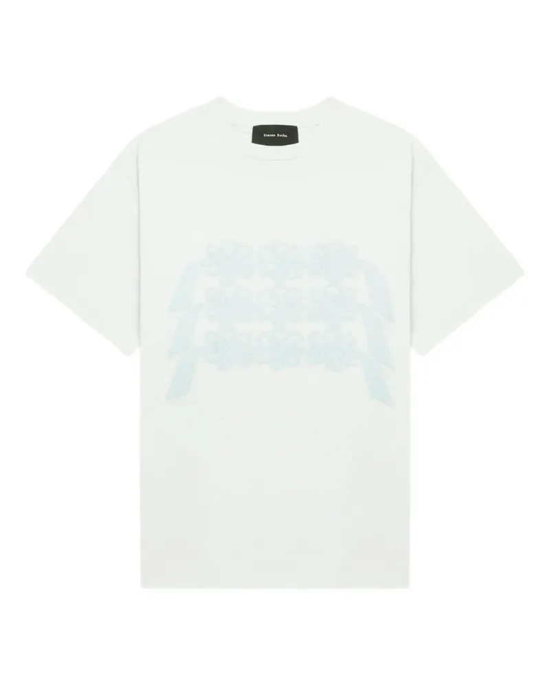 Simone Rocha T-Shirt mit Blumen-Print - Blau Blau