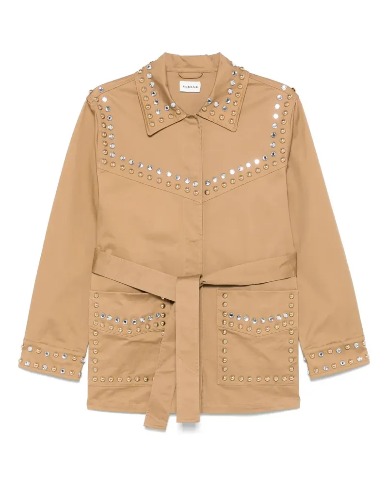 P.A.R.O.S.H. P.A.R.O H. Gefütterte Jacke mit Nieten - Braun Braun