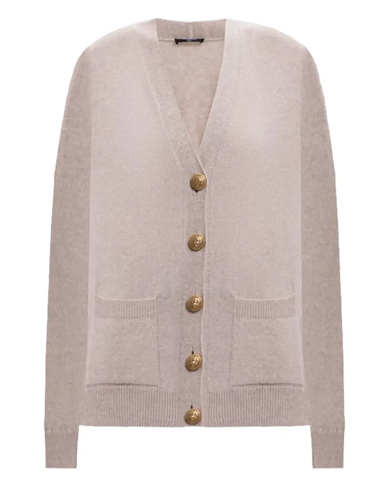 Balmain Cardigan mit aufgesetzter Tasche - Nude Nude