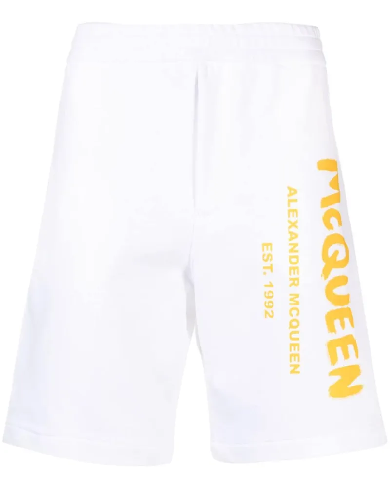 Alexander McQueen Shorts mit Logo-Print - Weiß Weiß