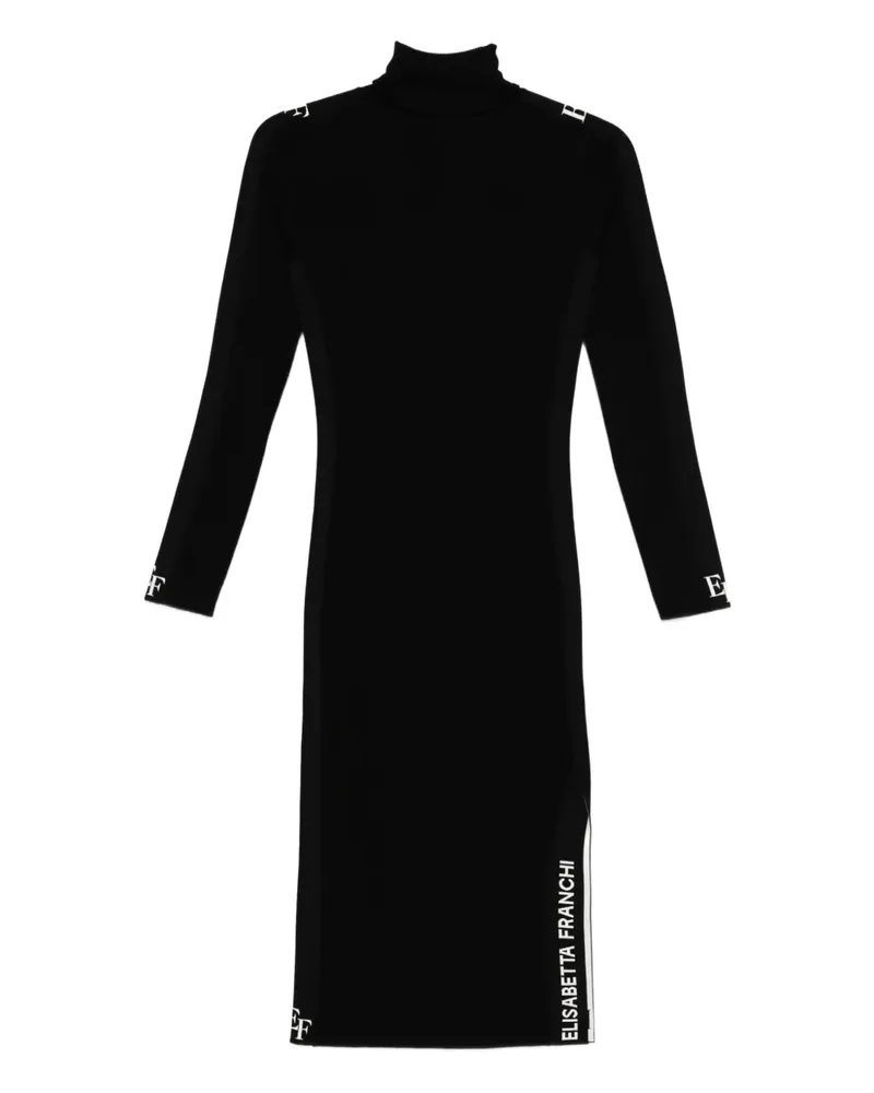 Elisabetta Franchi Kleid mit Rollkragen - Schwarz Schwarz