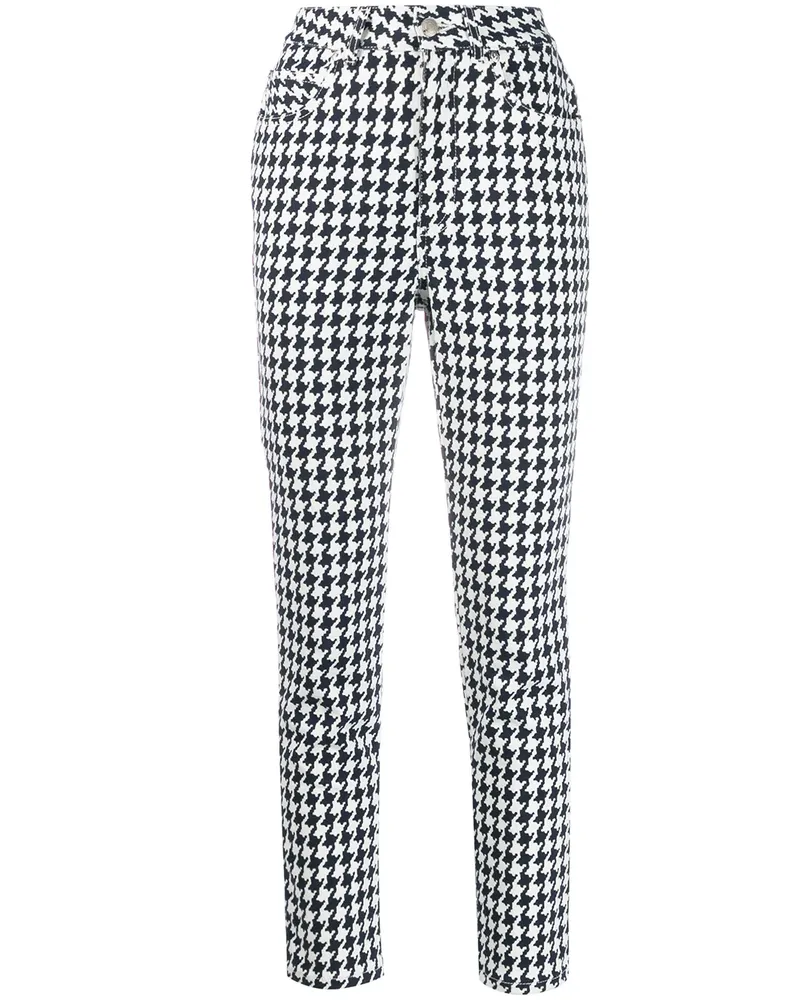 Alexander McQueen Jeans mit Hahnentrittmuster - Weiß Weiß