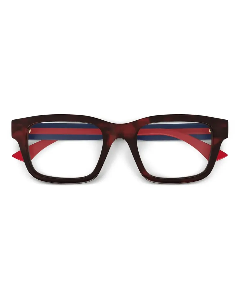 Gucci Brille mit eckigem Gestell - Rot Rot