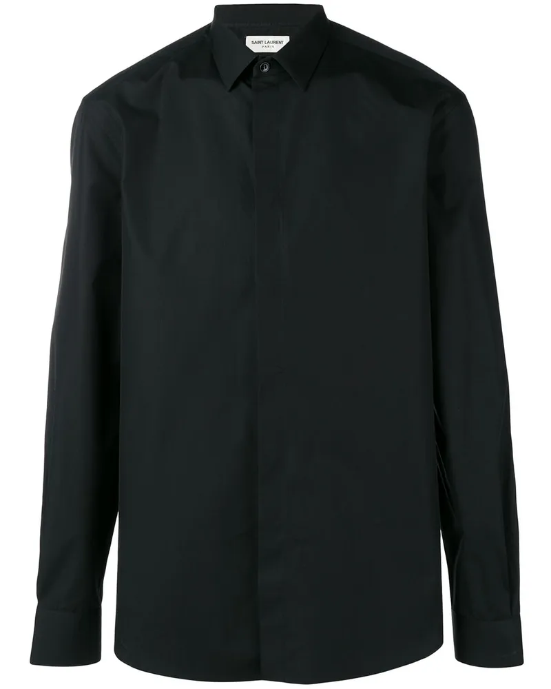 Saint Laurent pointed collar shirt Black