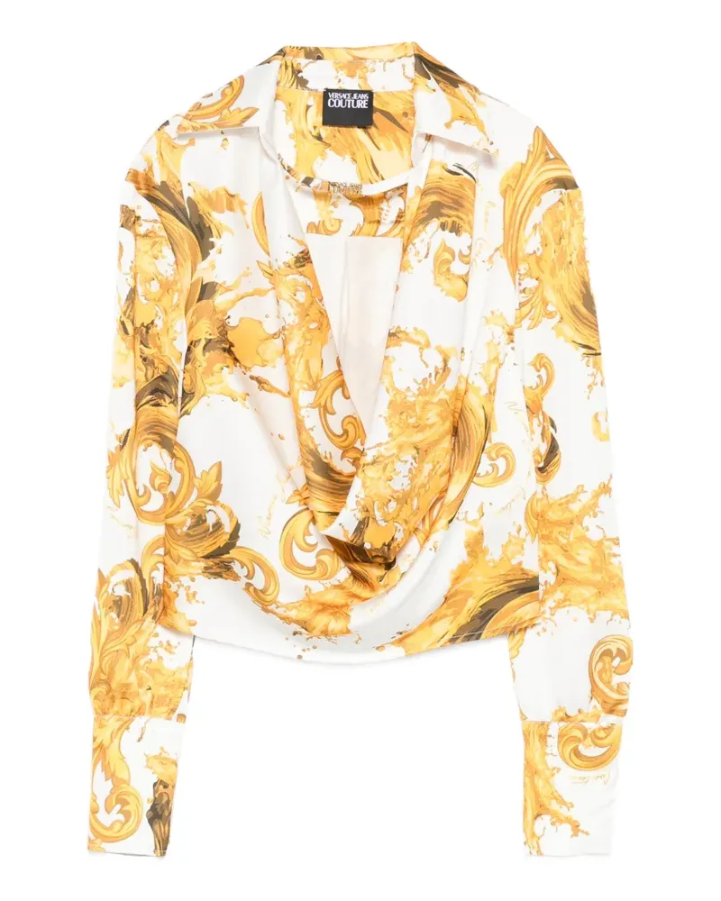 Versace Jeans Bluse mit Barock-Print - Weiß Weiß