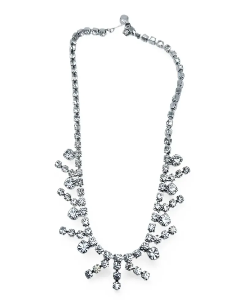 MADISON.MAISON 1950s Art Deco Halskette mit Strass - Silber Silber