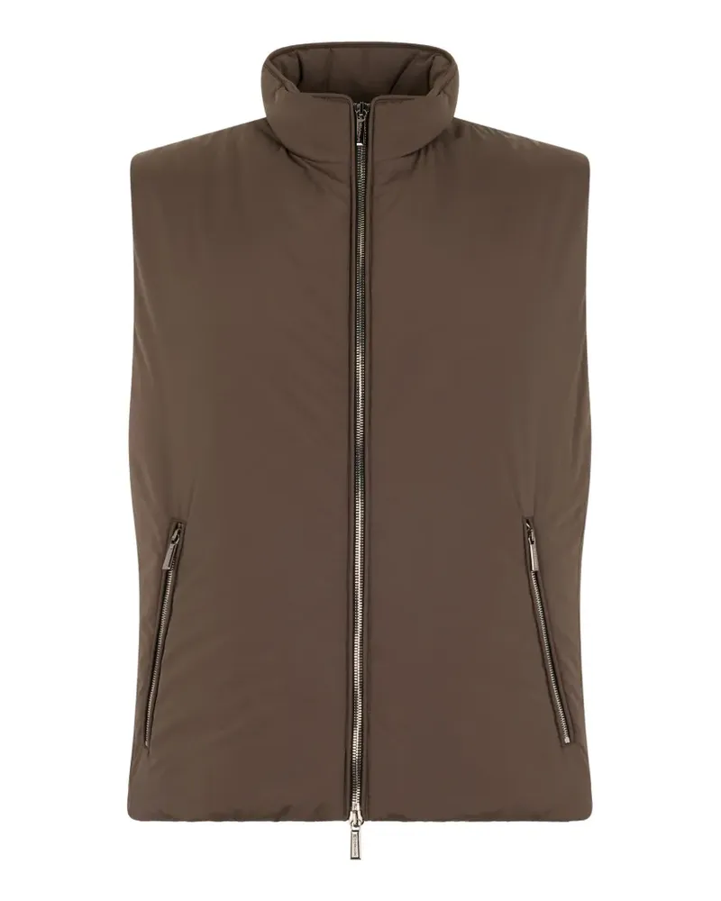 MOORER zip-fastening gilet - Braun Braun