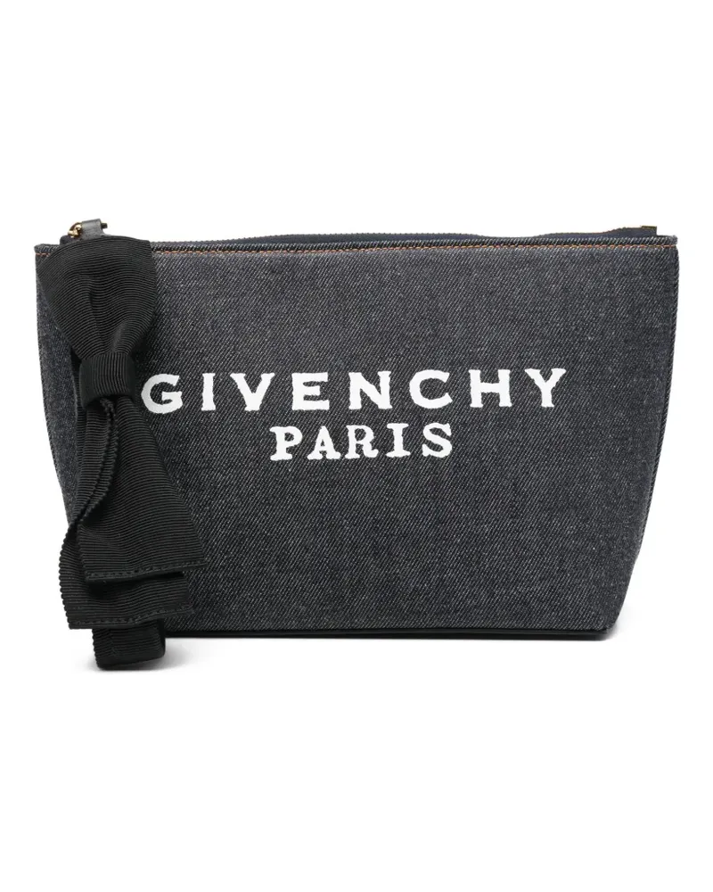 Givenchy logo bow small make up bag - Blau Blau