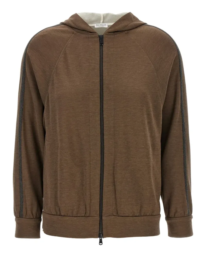 Brunello Cucinelli Kapuzenjacke mit Monili-Kette - Braun Braun