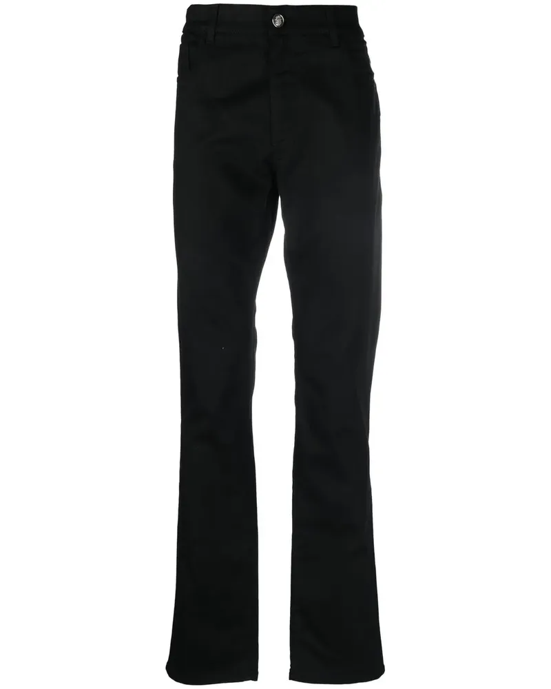 Billionaire Slim-Fit-Jeans mit Logo-Patch - Schwarz Schwarz